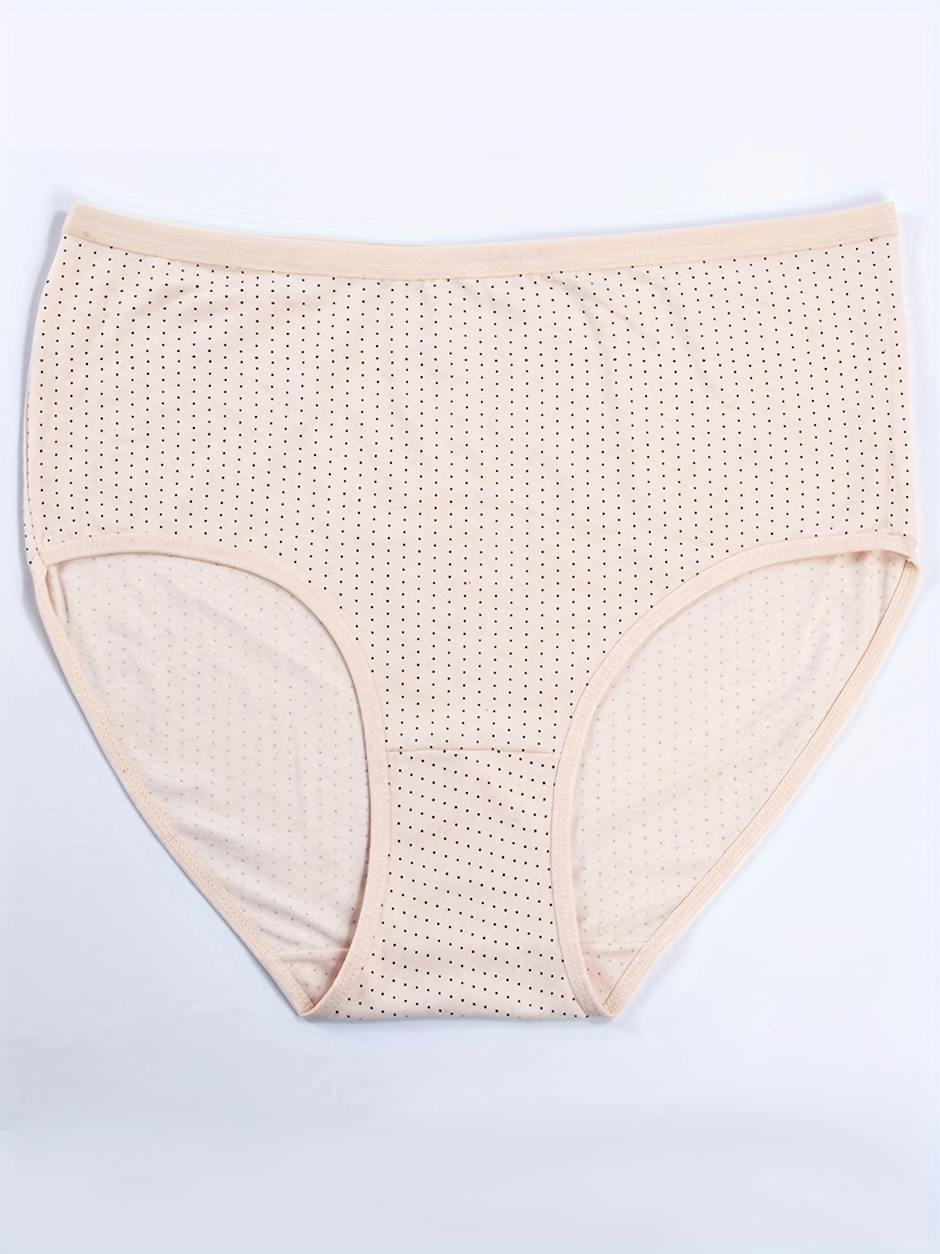 4 Pack Plus Size Dot Print Underwear Set Women's High Stretch