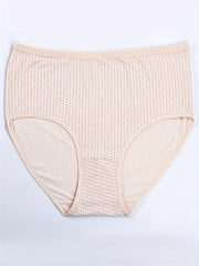 4 Pack Plus Size Dot Print Underwear Set Women's High Stretch