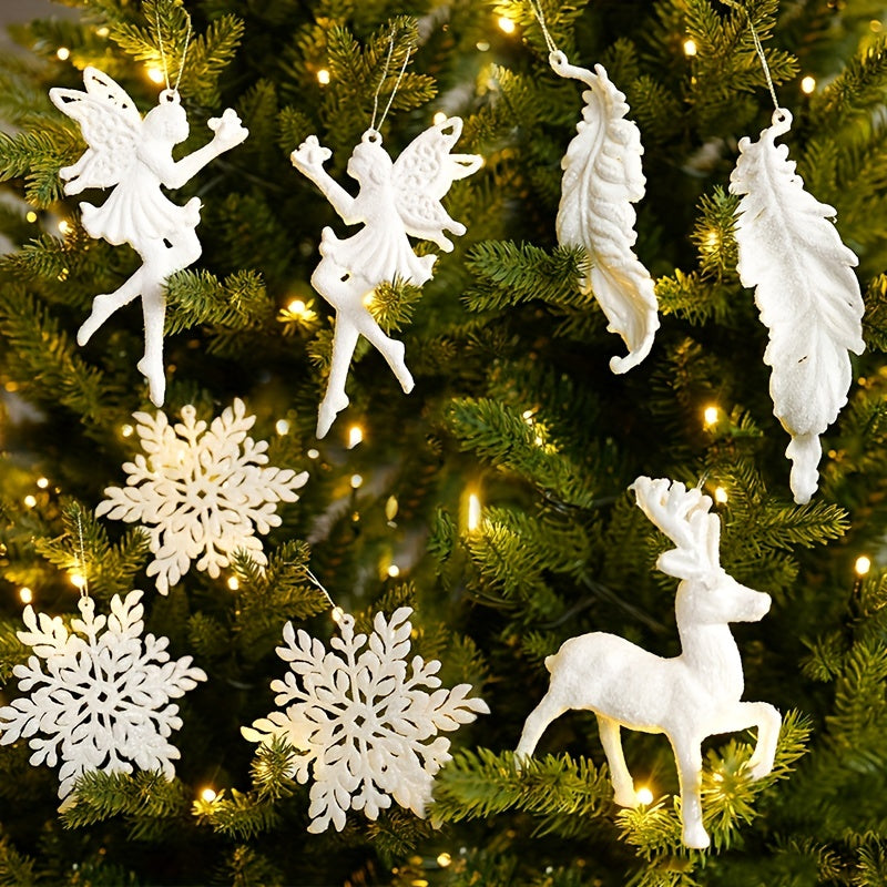 Christmas Tree Hanging Ornaments Snowflake Angel Deer Pendants