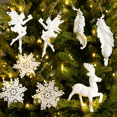 Christmas Tree Hanging Ornaments Snowflake Angel Deer Pendants