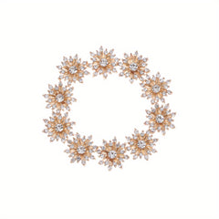 10pcs 16mm Snowflake Buttons Flatback Plating Pearl Buckle Rhinestone Button