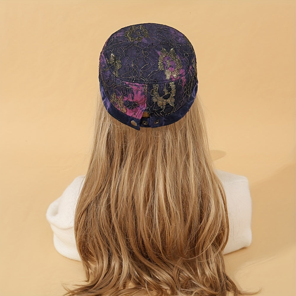 Y2K Lace Denim Baseball Cap Vintage Sunscreen Sports Hat