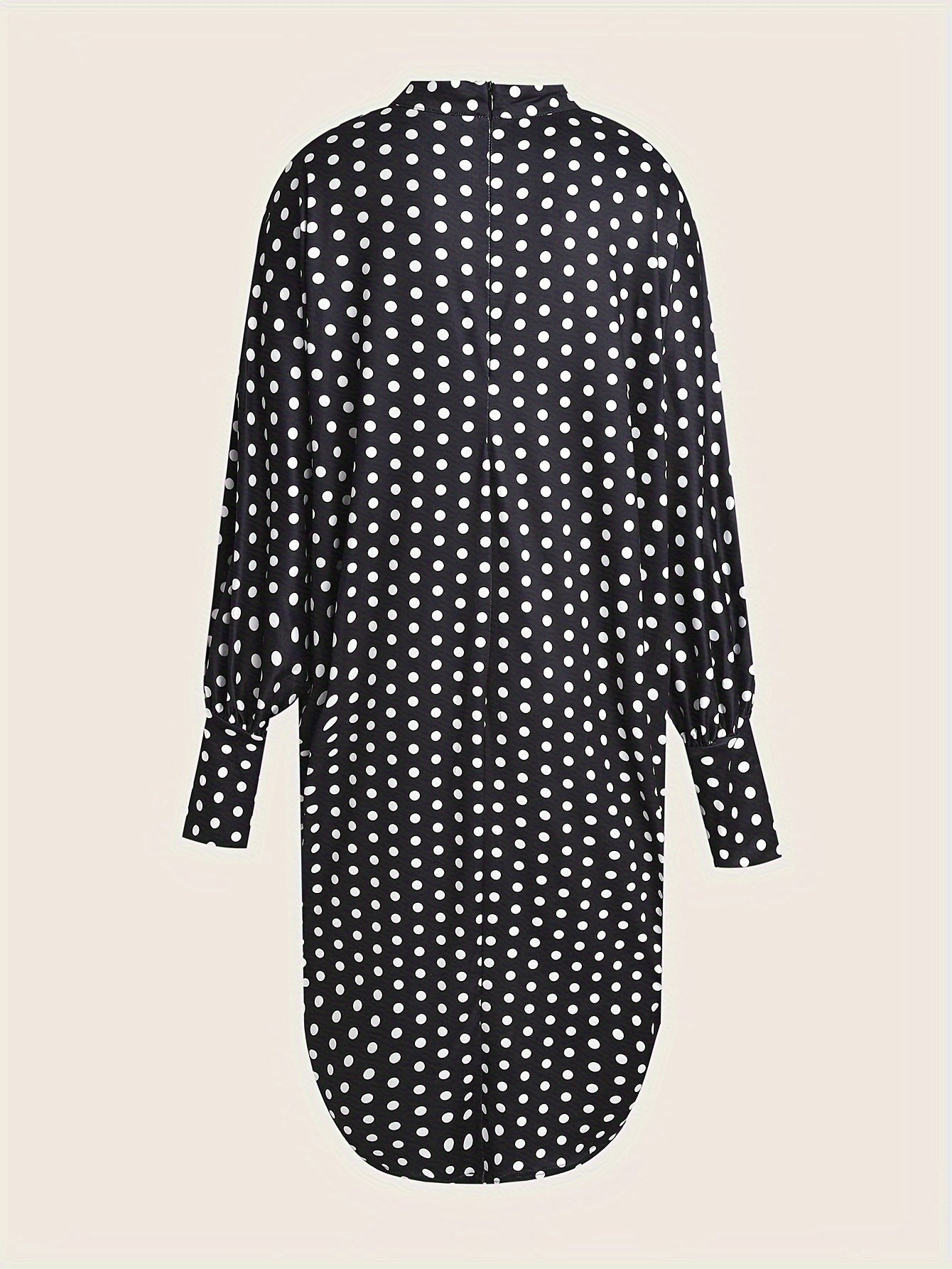 Polka Dot Print Cut Out Bat Sleeve Dress