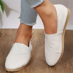 Women's Canvas Slip On Flat Shoes Lightweight & Comfortable