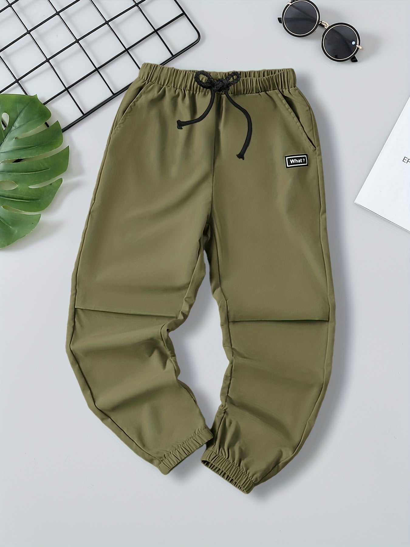 Boys Casual Letter Print Elastic Waist Pants