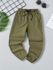 Boys Casual Letter Print Elastic Waist Pants