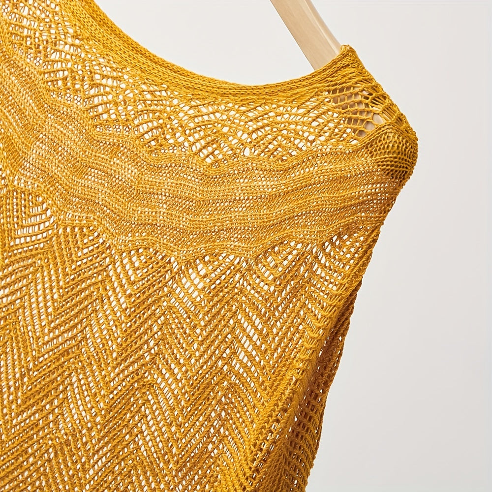Vintage Knitted Shawl Solid Wraps Women Pullover Shrug Shawls