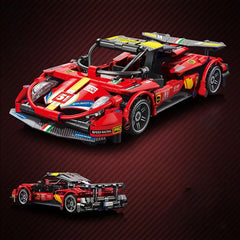 Colorful Building Block Model Set with Toy Sports Car