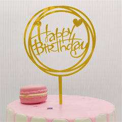 Heart Cake Insert Card Multicolor for Birthday Party Supplies
