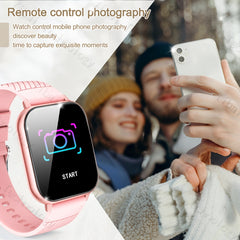 Pink Silicone Strap Smartwatch Wireless Notifications Multiple Sports Modes