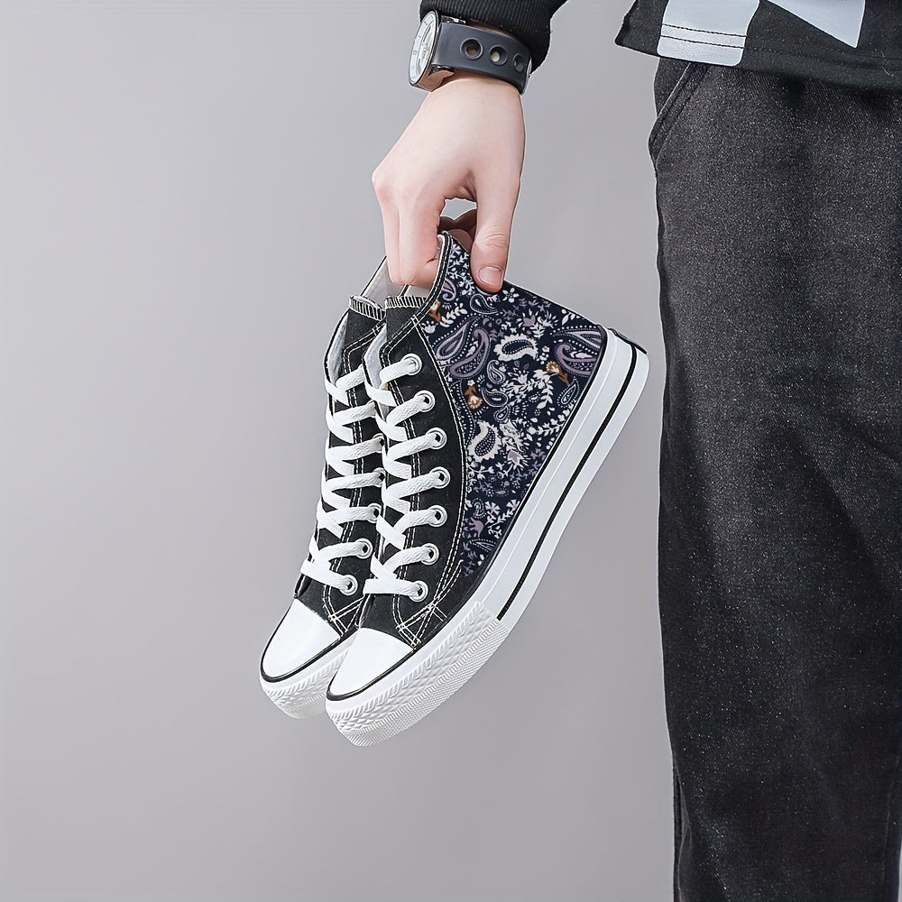 Men's High Top Canvas Shoes Comfy Non Slip Casual Flats
