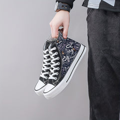 Men's High Top Canvas Shoes Comfy Non Slip Casual Flats