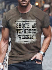 Men's Letter Print Sports T-shirt Round Neck Tee Shirt For Summer