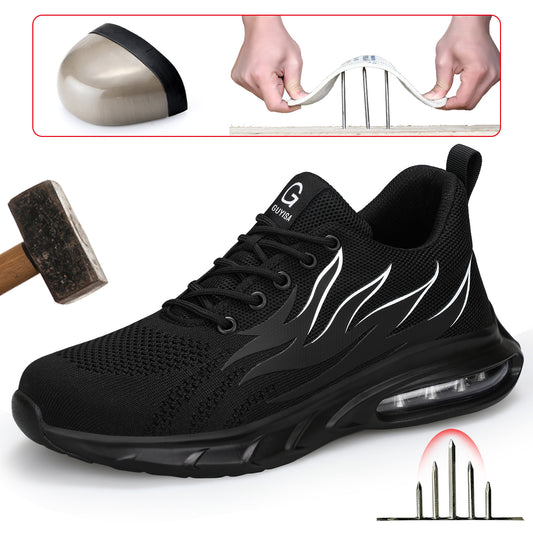 Men's Steel Toe Work Shoes Puncture Proof Anti-Skid Safety Sneakers