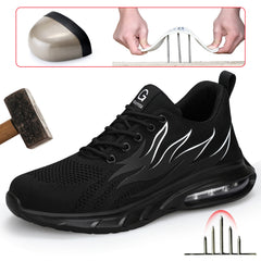 Men's Steel Toe Work Shoes Puncture Proof Anti-Skid Safety Sneakers