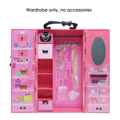 Dollhouse Furniture Doll Wardrobe Portable Closet DIY Gift Children Game