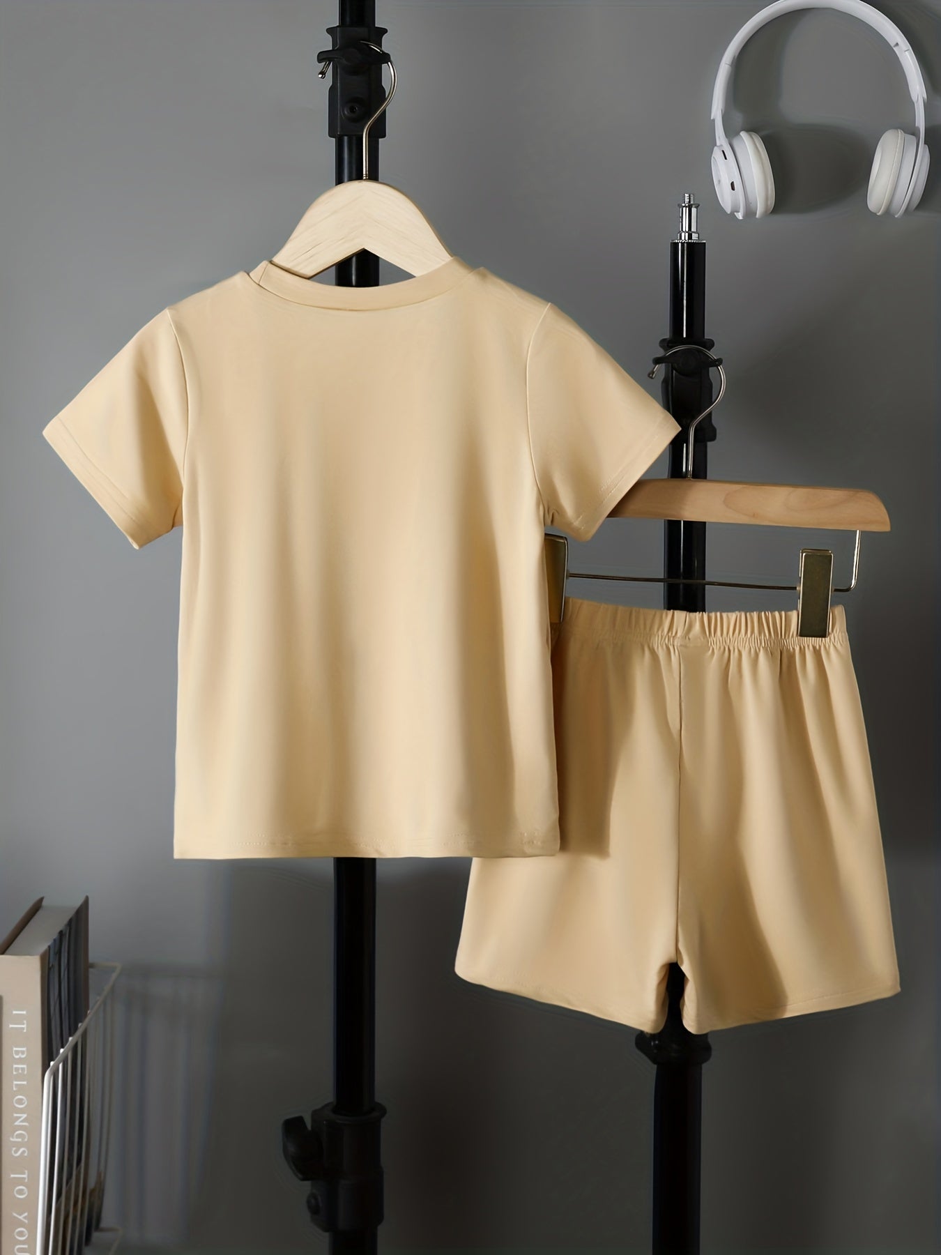Boys Happy Face Casual Outfit T shirt & Shorts Kids Summer Clothes Sets