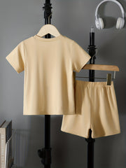 Boys Happy Face Casual Outfit T shirt & Shorts Kids Summer Clothes Sets