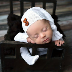 Newborn Photography Knit Outfit Jumpsuit & Hat Set