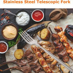 Telescopic Stainless Steel Barbecue Fork