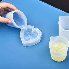 5pcs Silicone Measuring Cup Set 100ml Clear Graduated Epoxy Split Cup DIY Resin