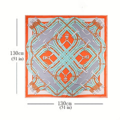 Boho Silk Like Square Scarf Sunscreen Shawl for Women