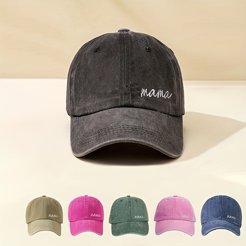 Unisex Sunshade Adjustable Baseball Cap MAMA Embroidery