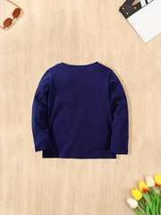 Girls Dog & Tower Cartoon Cotton Long Sleeve T Shirt Top Kids Pullover