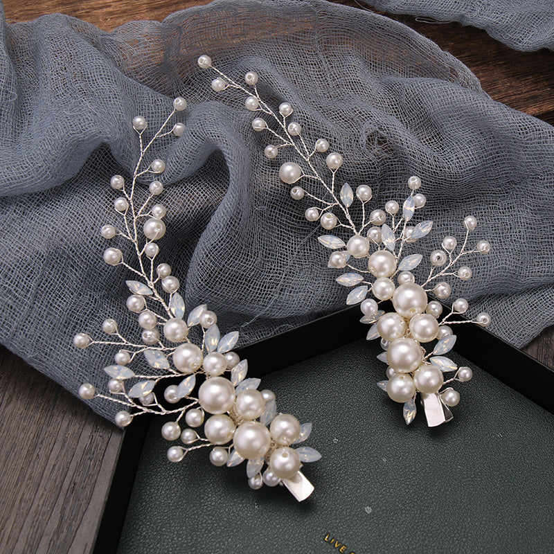 Rhinestone Faux Pearl Hair Clip Headband Bridal Hair Accessories