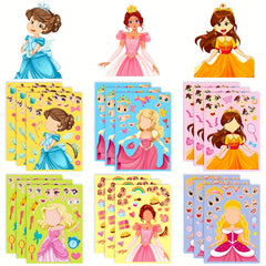 6 Princesses Face Puzzle Stickers Funny Educational Toys