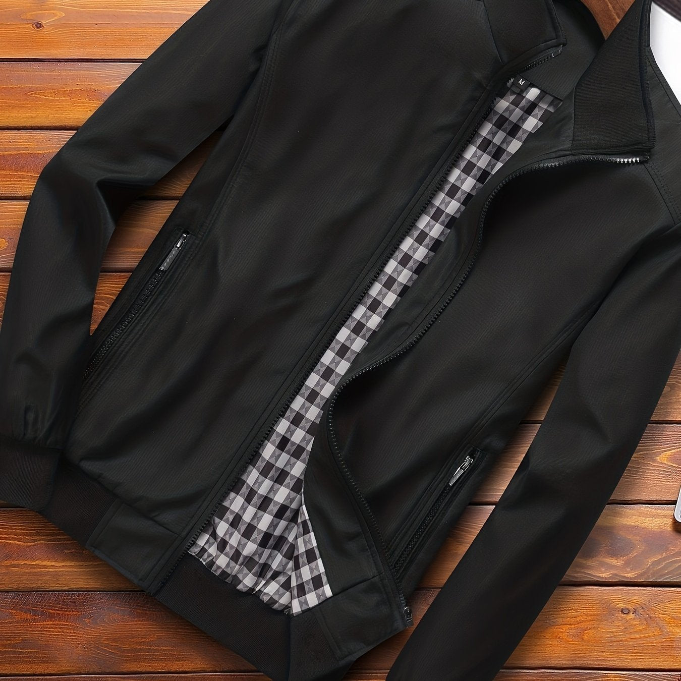 Men's Casual High Neck Zipper Jacket for Spring