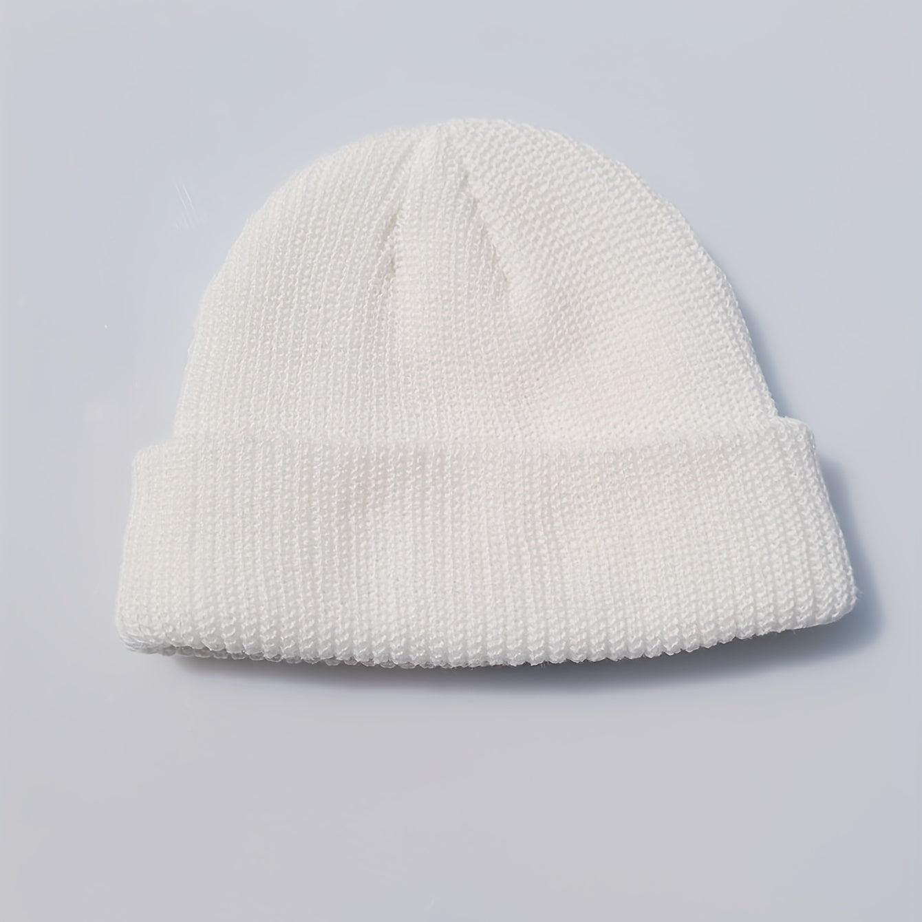 Embroidery Beanie Solid Knit Hat Unisex Windproof Warm Skull Cap