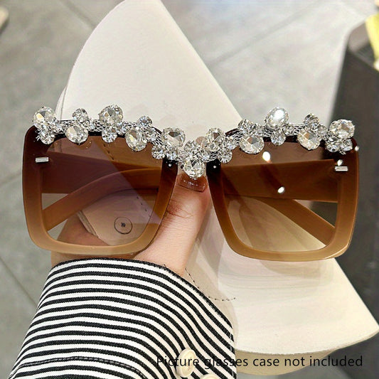 Y2K Square Sunglasses Rhinestone Costume Party Glasses UV400