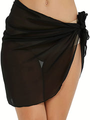 Boho Solid Sarong Skirt Sexy Summer Beach Wear Women's Clothing