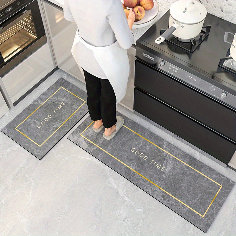 2pcs Anti Fatigue Kitchen Rug Set Non Slip Standing Desk Mat Dirt Resistant