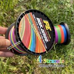 500m 546yds PE Braided Fishing Line Colorful 4 Strands Strong 4 54KG 36 29KG