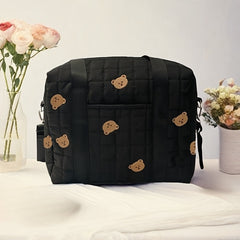 Portable Diaper Organizer Embroidered Parent Bag with Pockets & Hooks