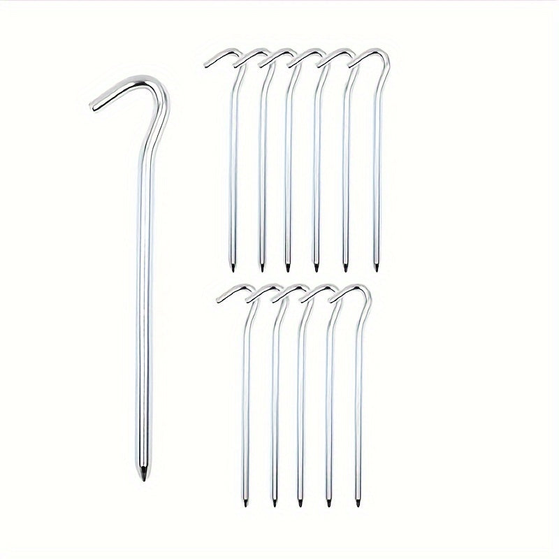 12pcs Aluminum Canopy Nails Tent Pegs Ground Nails Camping Accessories