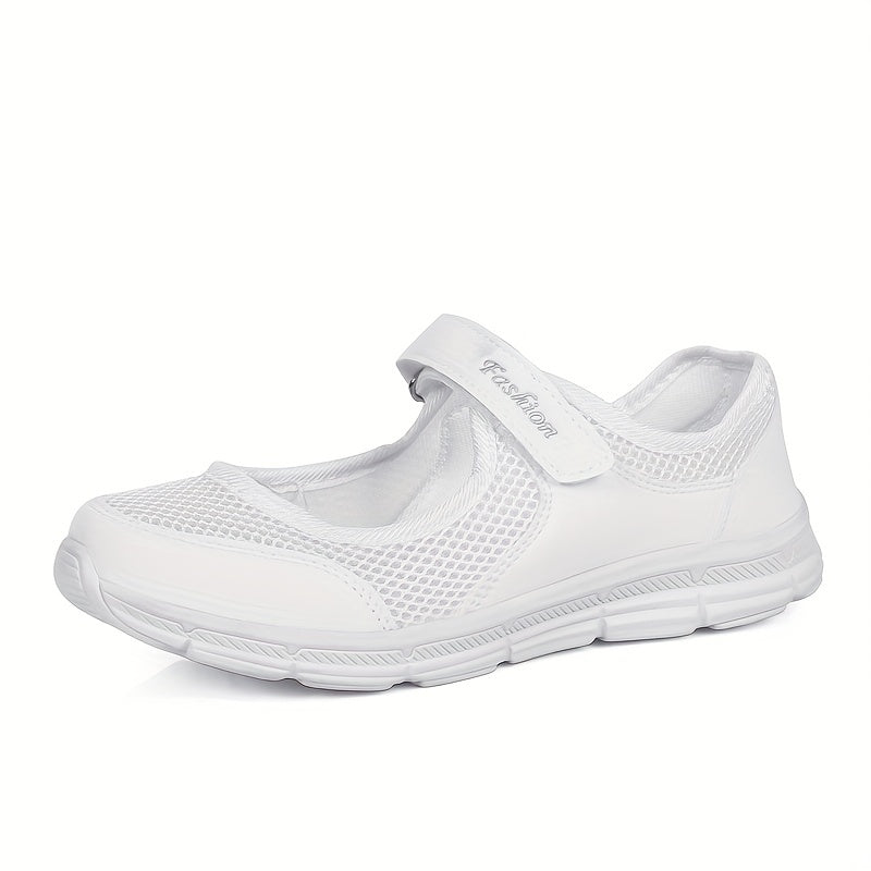 Women's Mesh Platform Walking Sneakers Breathable Non slip Hook & Loop Shoes