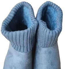 Minimalist Round Toe Knitting Ankle Boots Waterproof Plush Inside Short Tune Boo