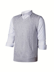 Men's V Neck Cable Knit Sweater Vest