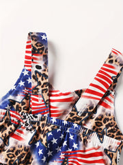 Baby Girls Star Print Flared Overalls