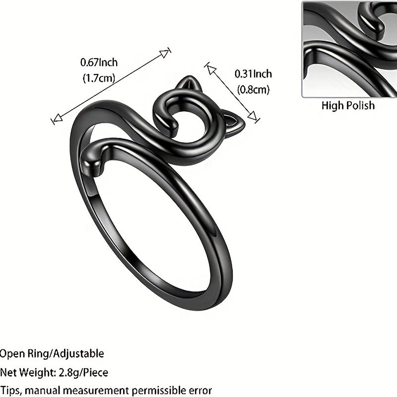 2pcs Adjustable Crochet Thread Ring Kitten Ring Knitting Tool for Jewelry