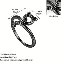 2pcs Adjustable Crochet Thread Ring Kitten Ring Knitting Tool for Jewelry