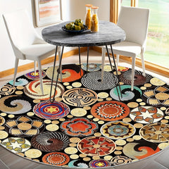 Abstract Modern Round Rug For Living Room Bedroom Kitchen