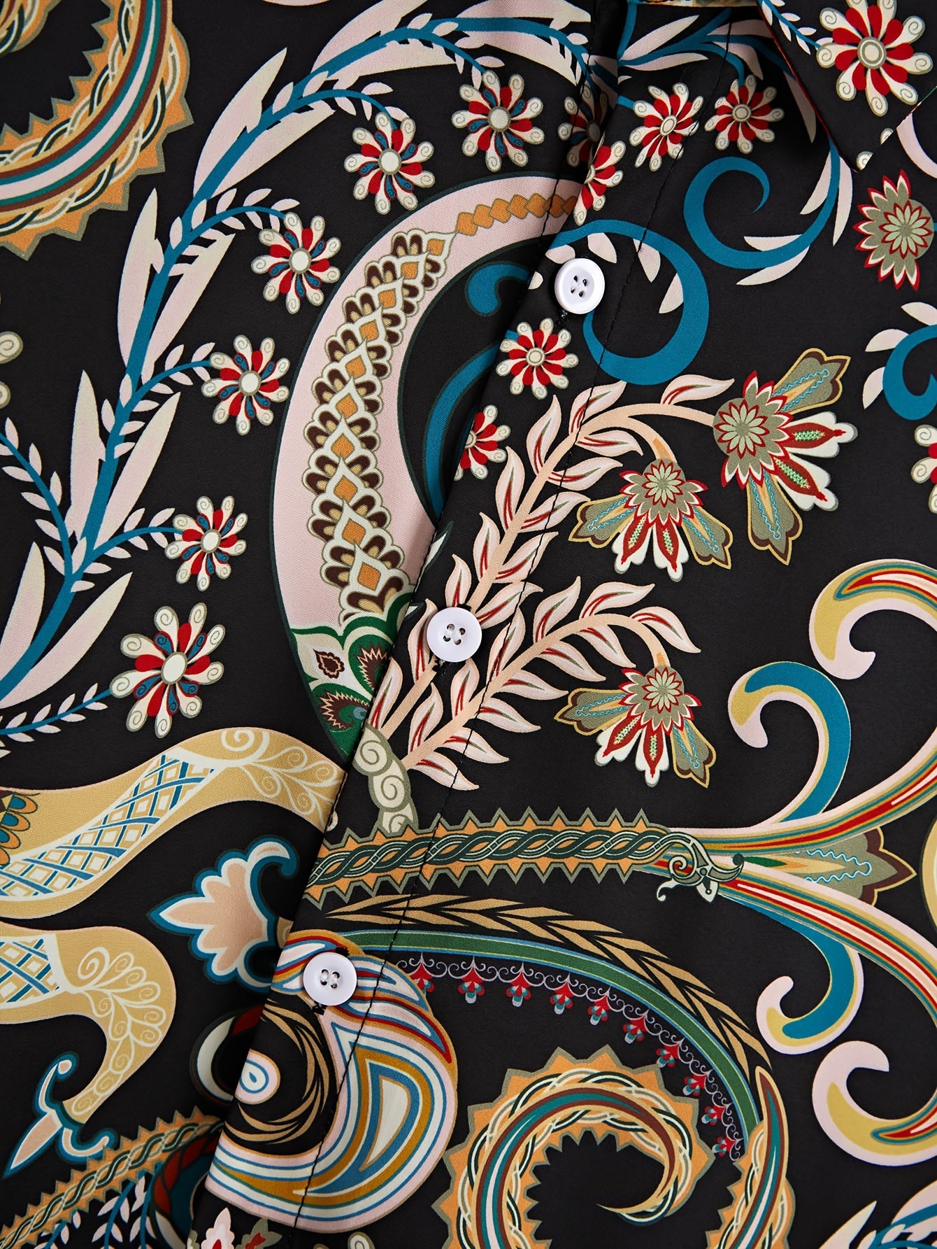 Colorful Pattern Men's Long Sleeve Shirt For Autumn Mens Clothing