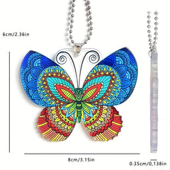 Red Butterfly Print Bohemian Hanging Ornament