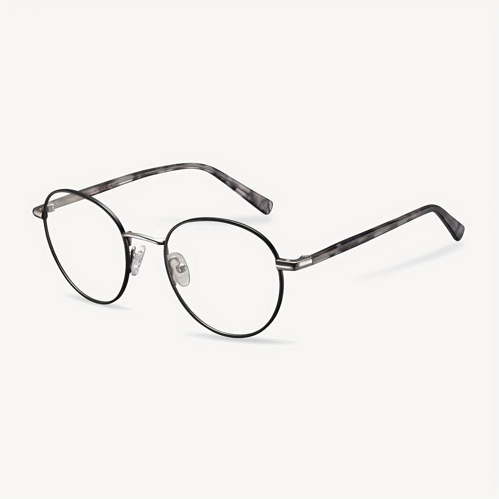 Men's Light Block Round Frame Glasses
