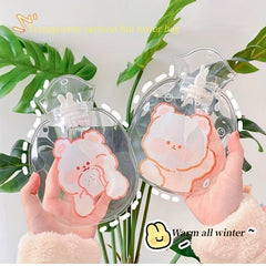 Cartoon Transparent Hot Water Bag Portable Hand Warmer For Winter