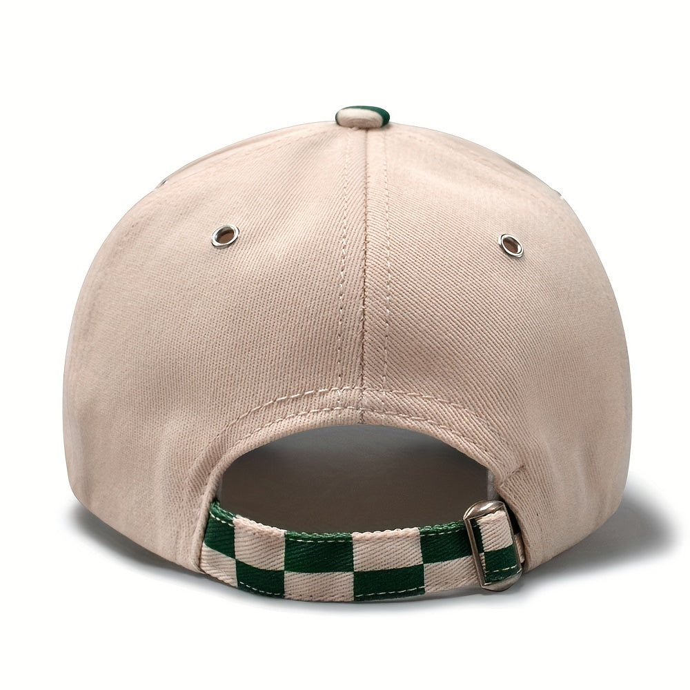 Checkerboard Adjustable Sun Protection Baseball Cap for Boys and Girls